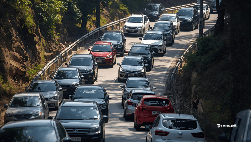 Libur Long Weekend Maulid Nabi Muhammad SAW, Jalur Puncak Lakukan Rekayasa Buka Tutup Jalan